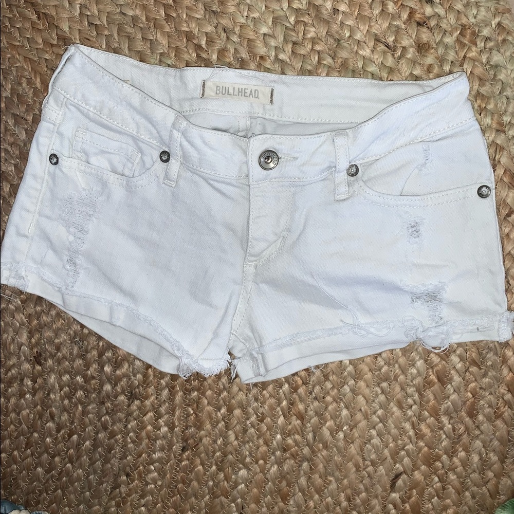 White jean shorts
